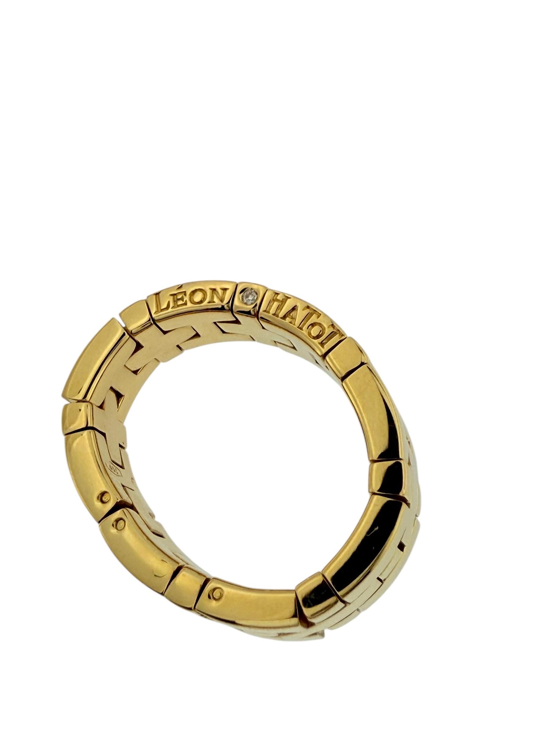 Leon Hatot Yellow Gold Flexible Diamond Ring For Sale 5