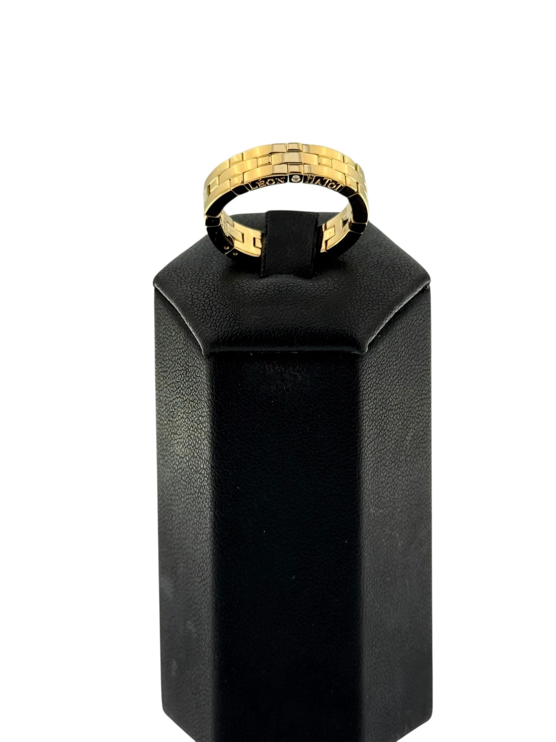 Brilliant Cut Leon Hatot Yellow Gold Flexible Diamond Ring For Sale