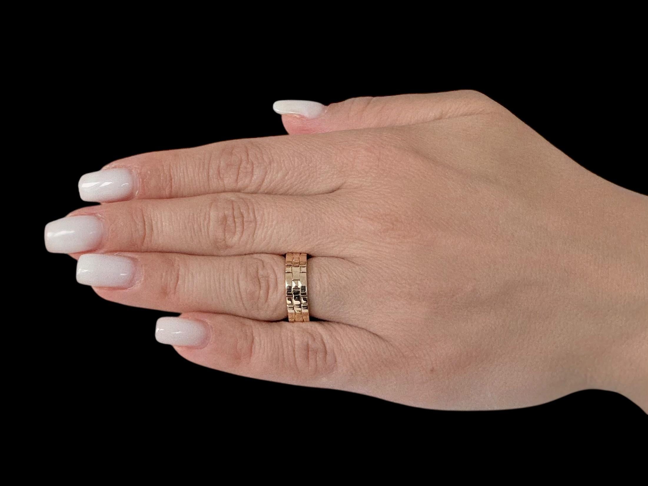 Women's or Men's Leon Hatot Yellow Gold Flexible Diamond Ring For Sale