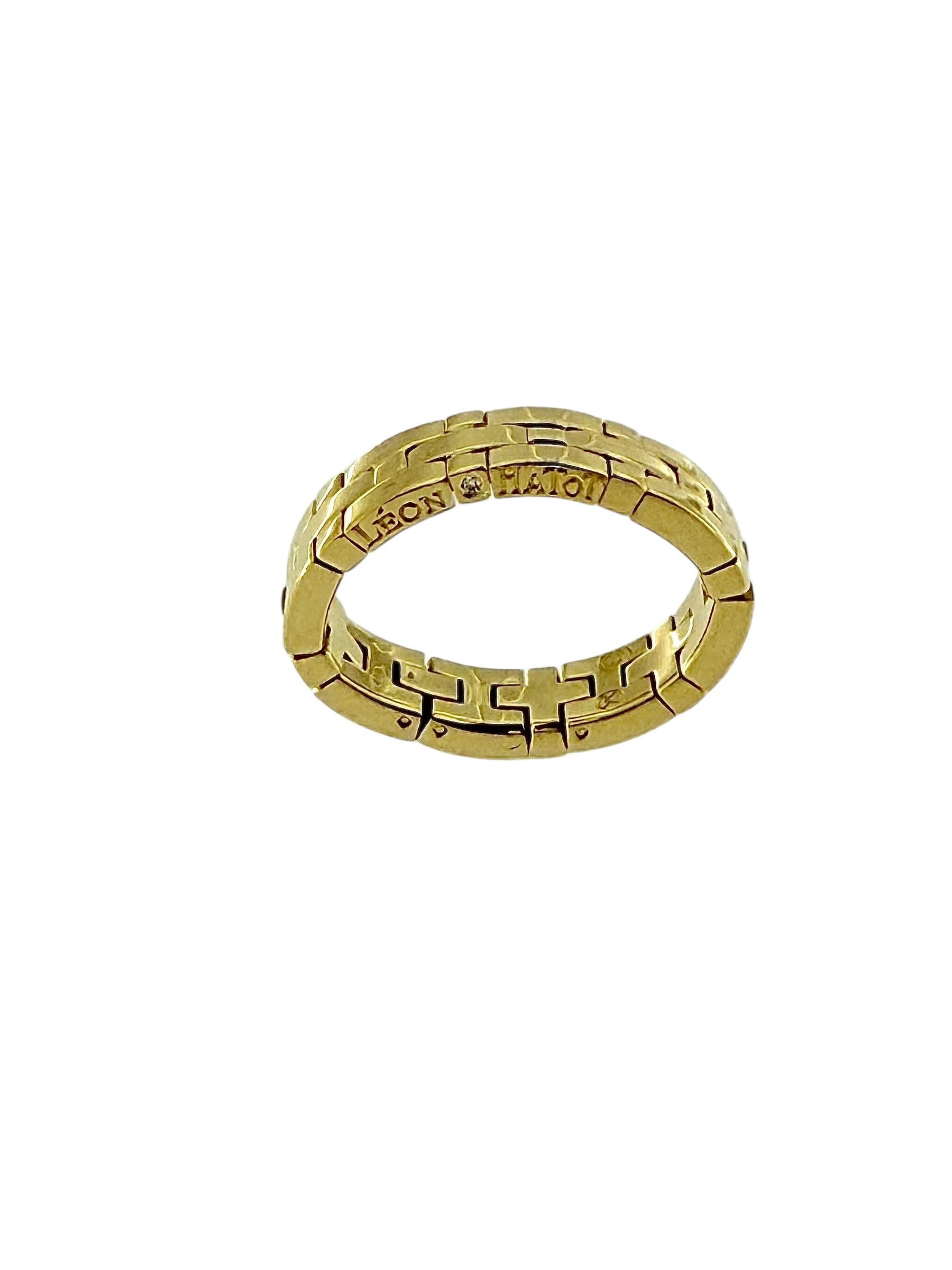 Leon Hatot Yellow Gold Flexible Diamond Ring For Sale 1