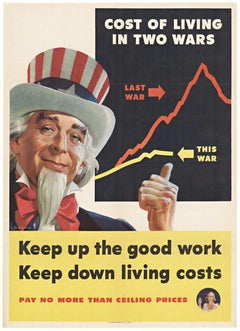 Original Keep Up the Good Work - Uncle Sam vintage WWII poster