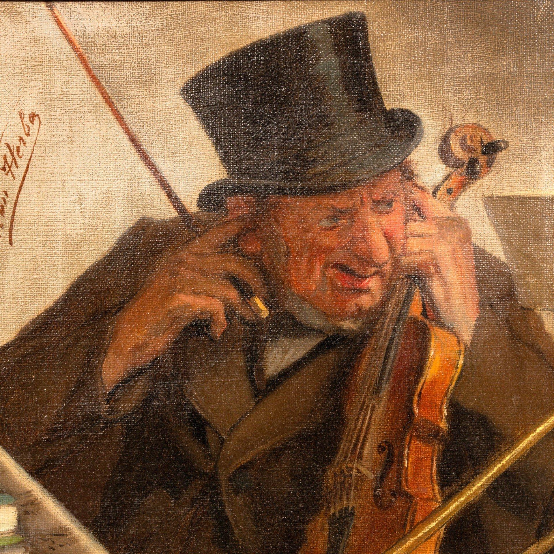 Un concert cacophonique oil on canvas by Leon Herbo (1850 - 1907) 3