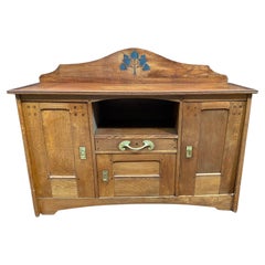 Antique Léon Jallot '1874-1967' Art Nouveau Oak Sideboard, circa 1910