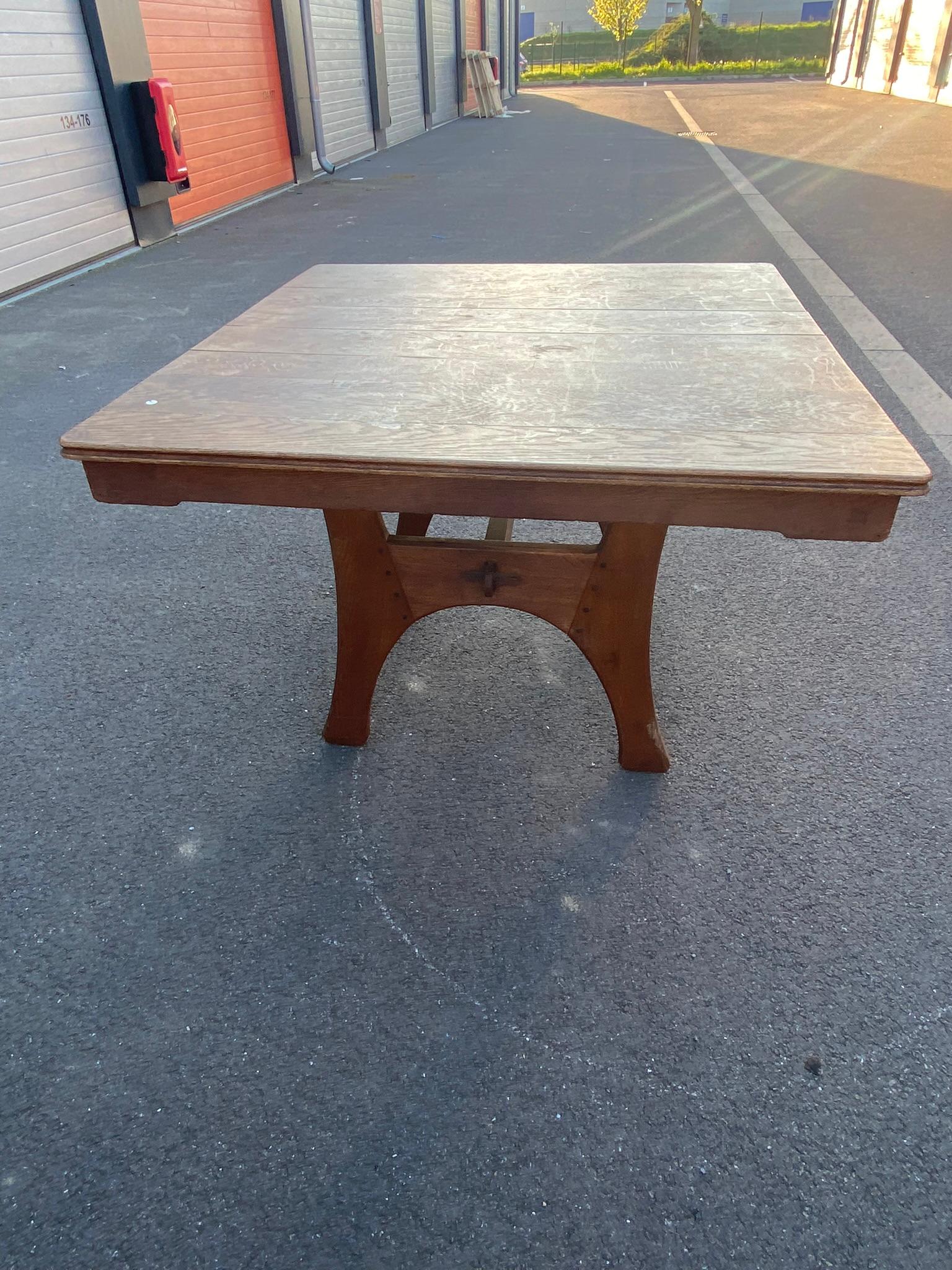 Table en chêne art nouveau de Léon Jallot '1874-1967' vers 1910 en vente 4