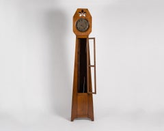 Léon Jallot, Oak Grandfather Clock, France, 1910
