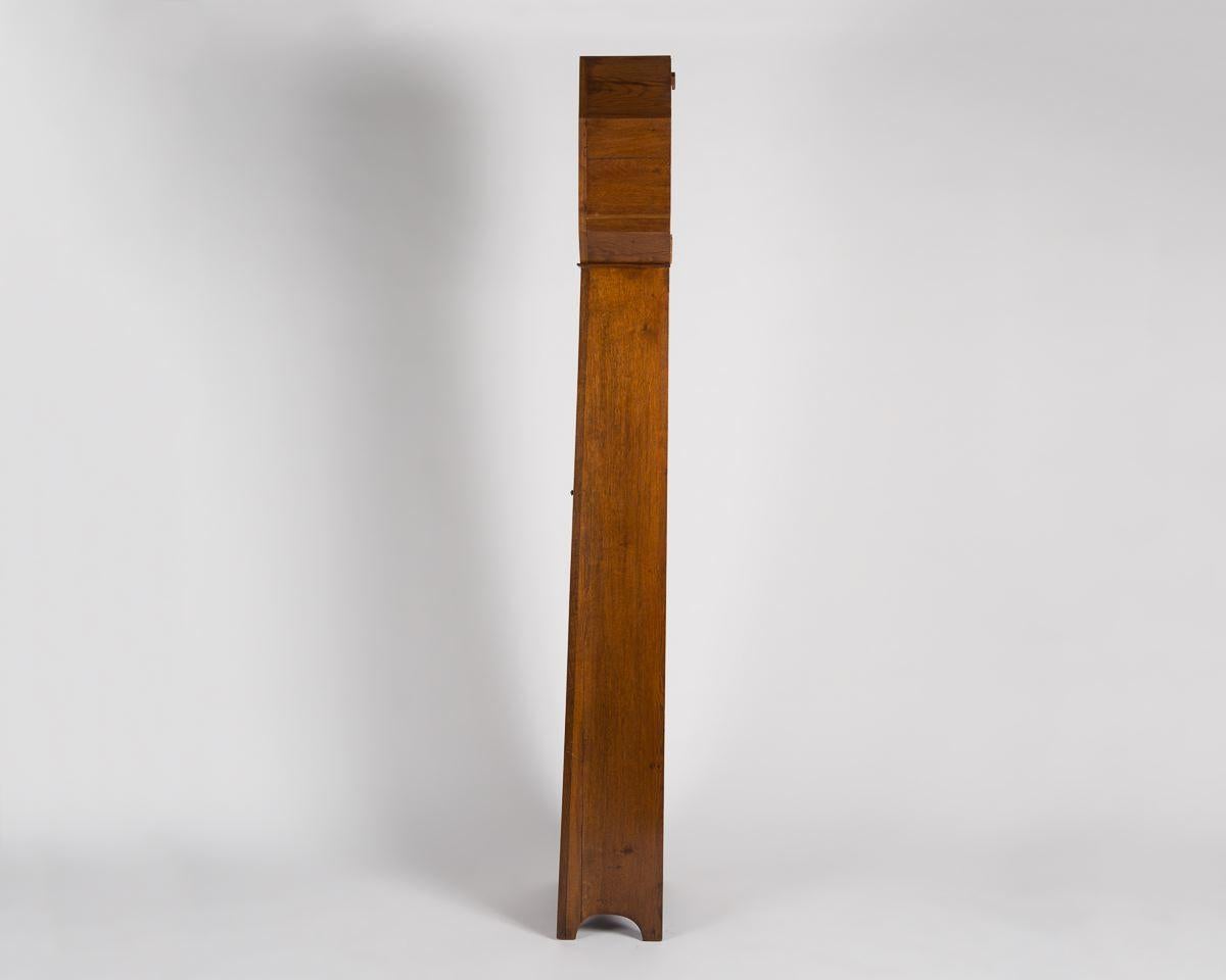French Léon Jallot, Oak Grandfather Clock, France, 1910 For Sale