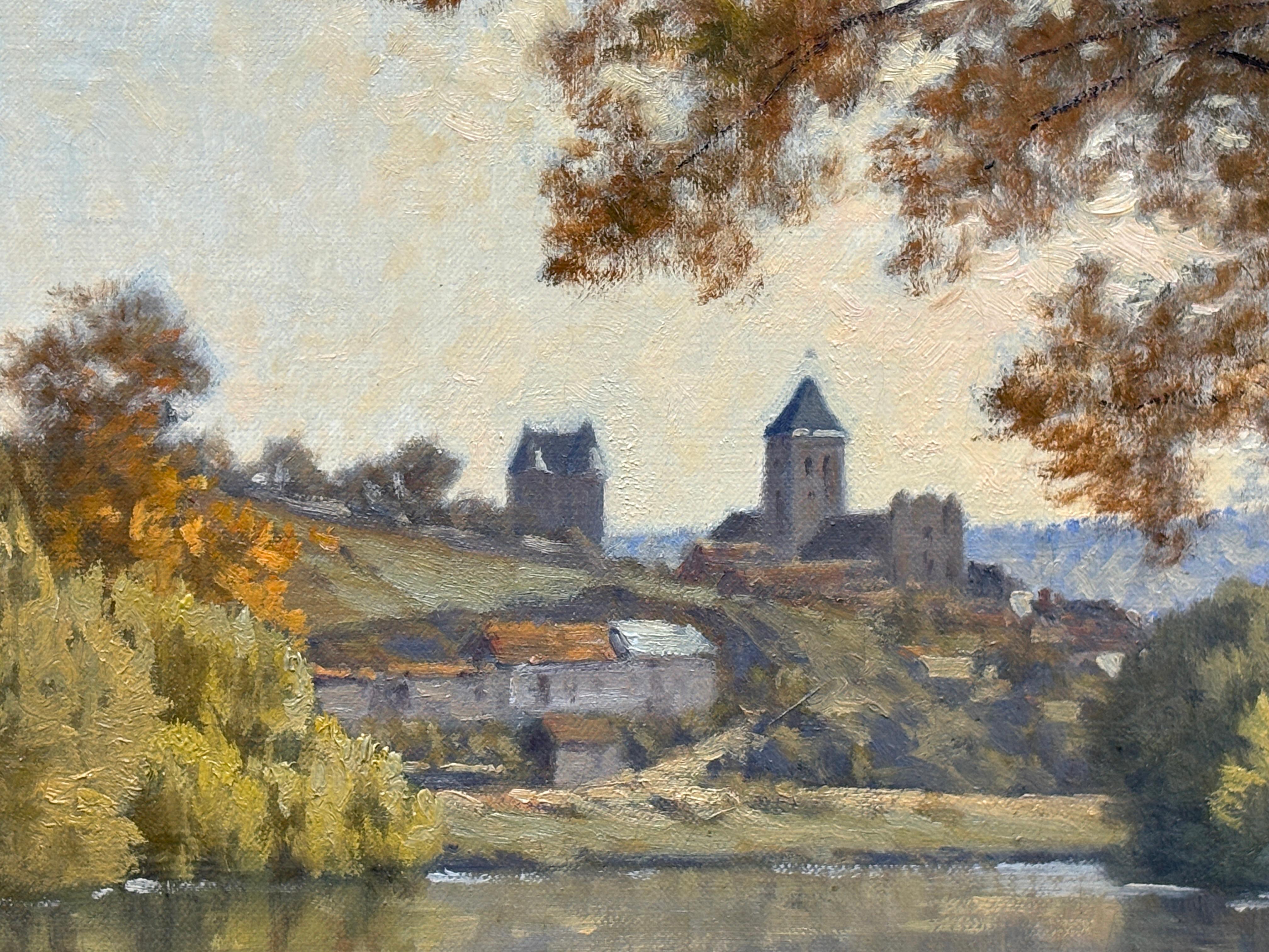 Eine akademische Landschaft von stupender Qualität, die sich dem Impressionismus annähert und in der sich alles um Licht und Tageszeit dreht.  Joubert gehörte zu einer Schule von Künstlern, die um die Jahrhundertwende in Frankreich versuchten, die