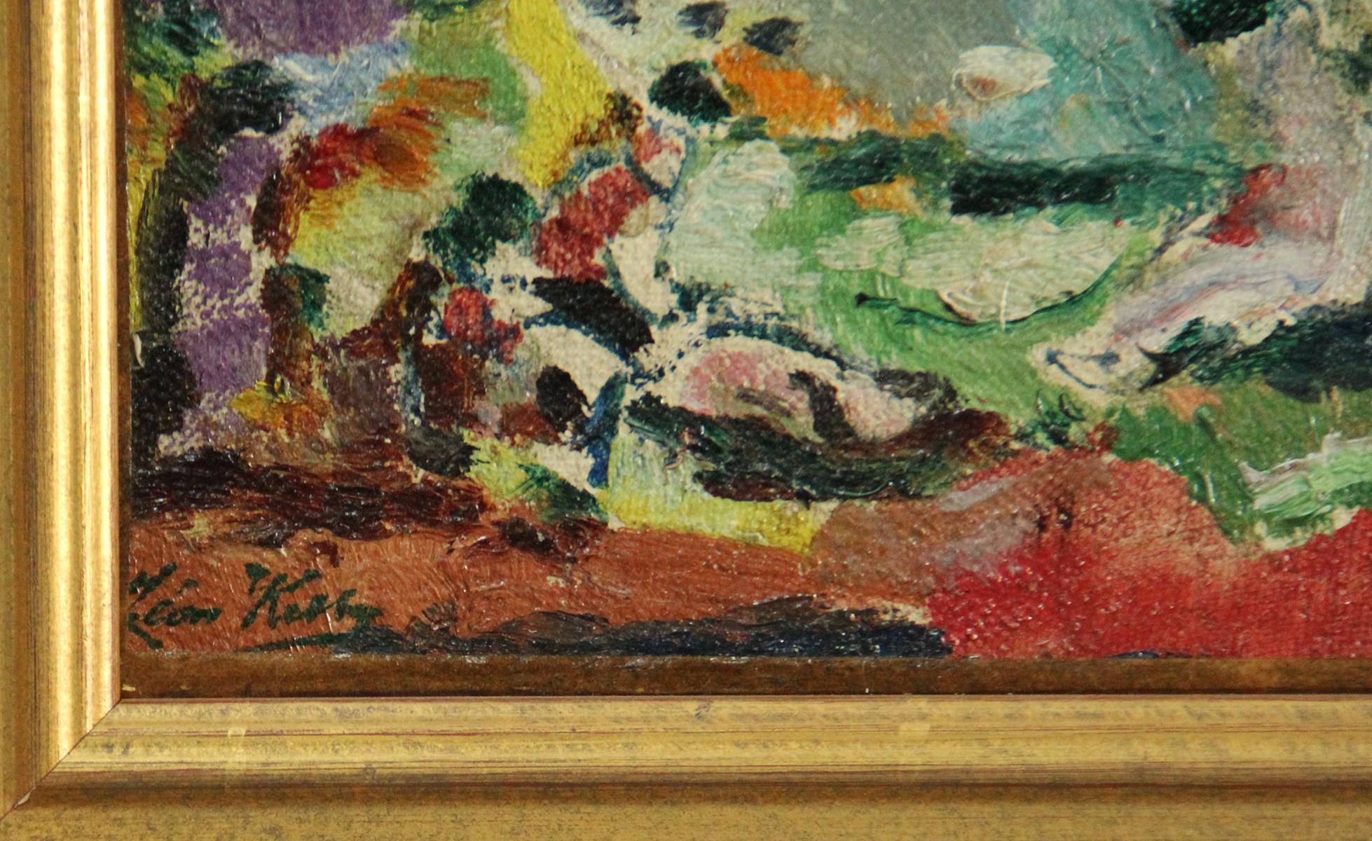 Leon Kelly, Abstract Landscape, Oil on Canvas/Mounted, 1923 For Sale 1