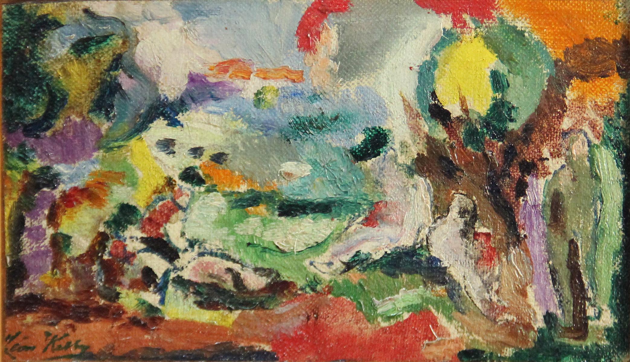 Leon Kelly, Abstract Landscape, Oil on Canvas/Mounted, 1923 For Sale 2