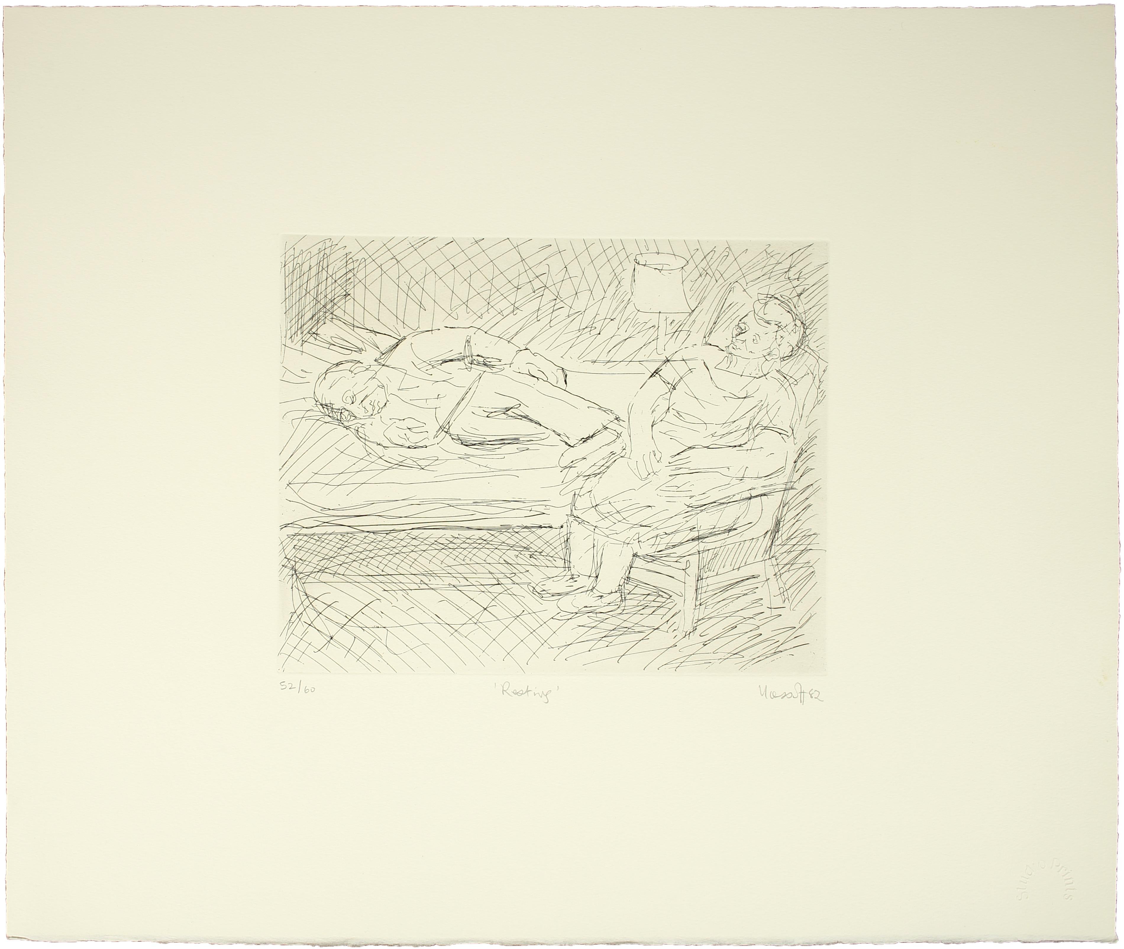 Leon Kossoff Abstract Print - Resting