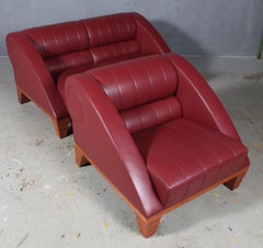 Leon Krier for Giorgetti, Two-Seat Sofa and Lounge Chair
