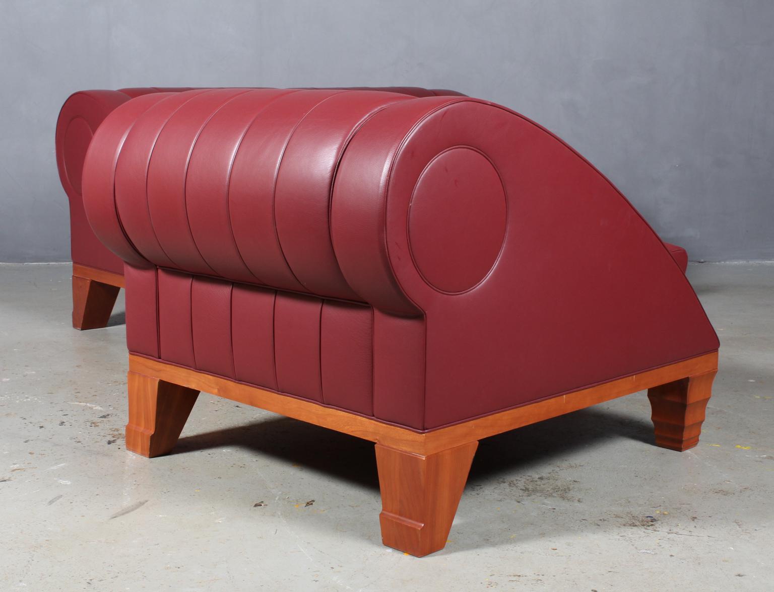 Italian Leon Krier for Giorgetti, Two-Seat Sofa and Lounge Chair