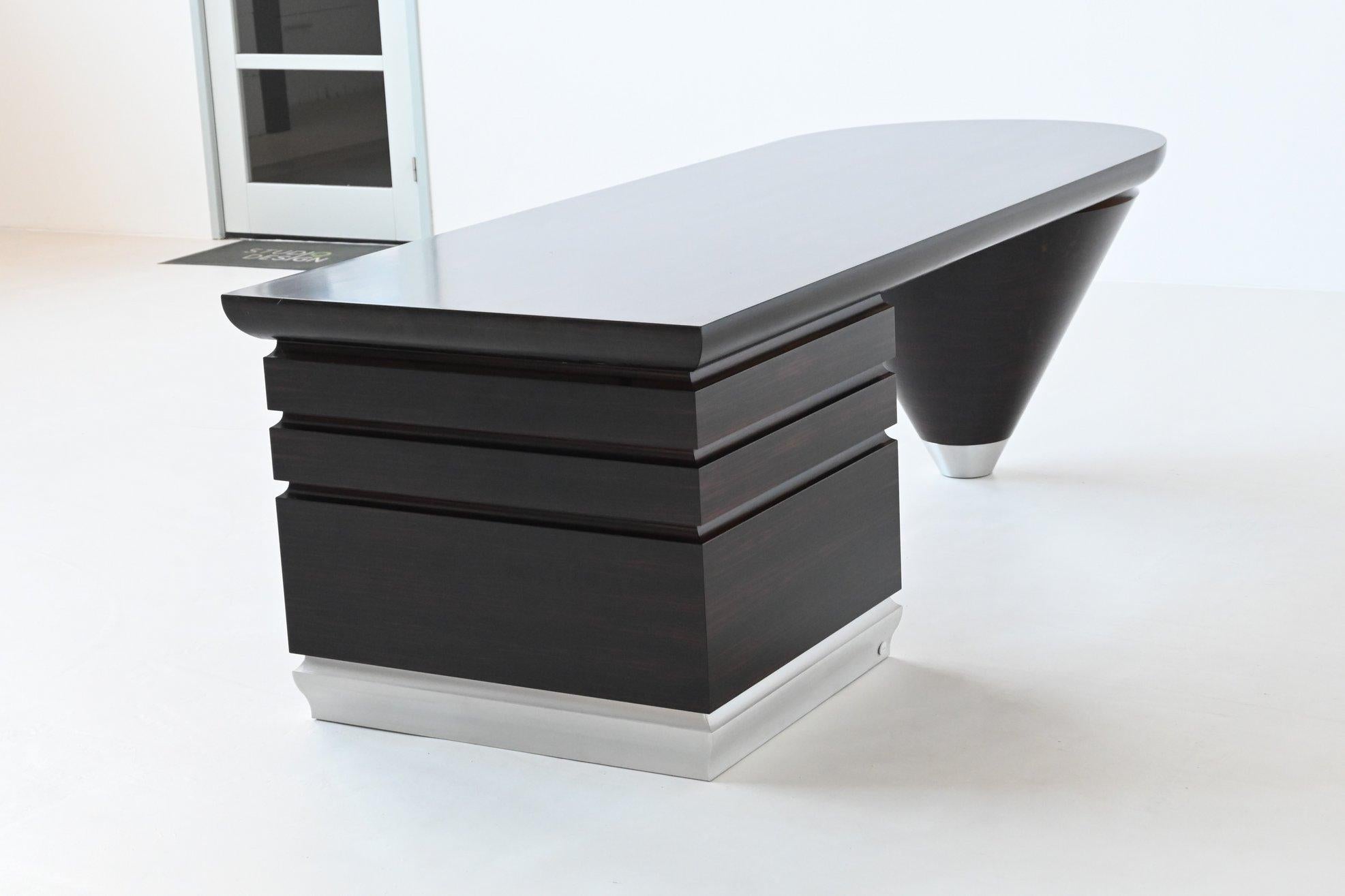 Leon Krier Scriptor writing desk in ebony and aluminium Giorgetti Italy 1990 5