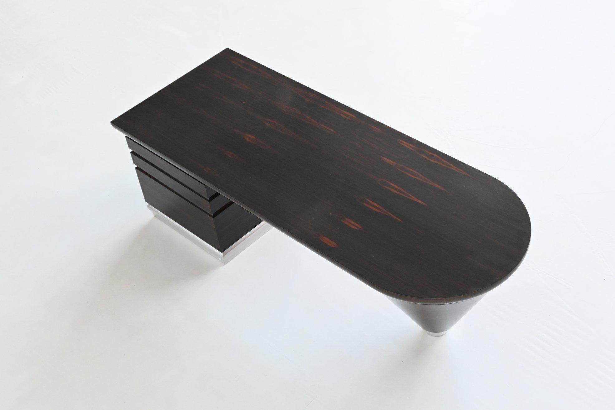 Leon Krier Scriptor writing desk in ebony and aluminium Giorgetti Italy 1990 6