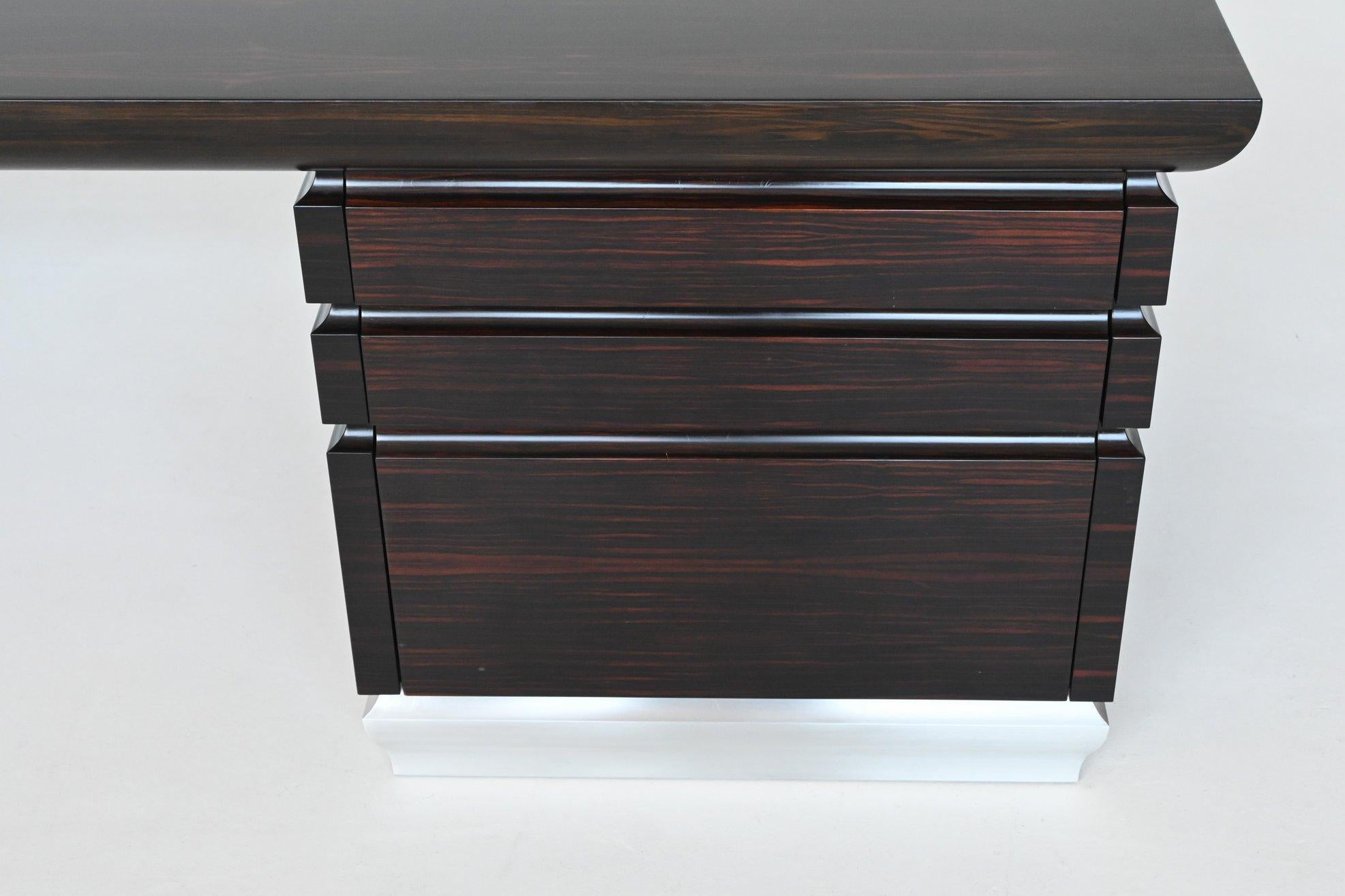 Leon Krier Scriptor writing desk in ebony and aluminium Giorgetti Italy 1990 11