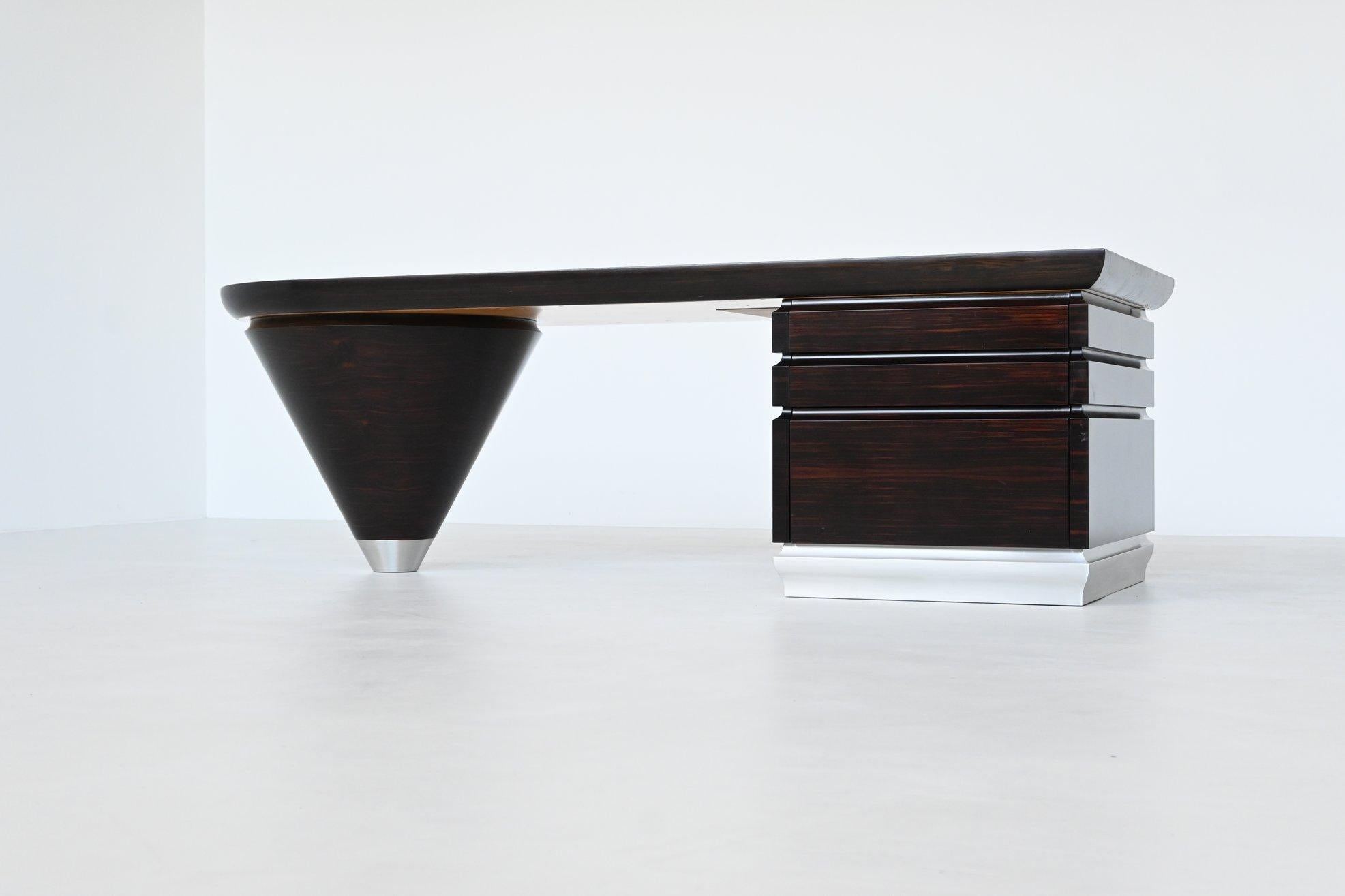 Leon Krier Scriptor writing desk in ebony and aluminium Giorgetti Italy 1990 12