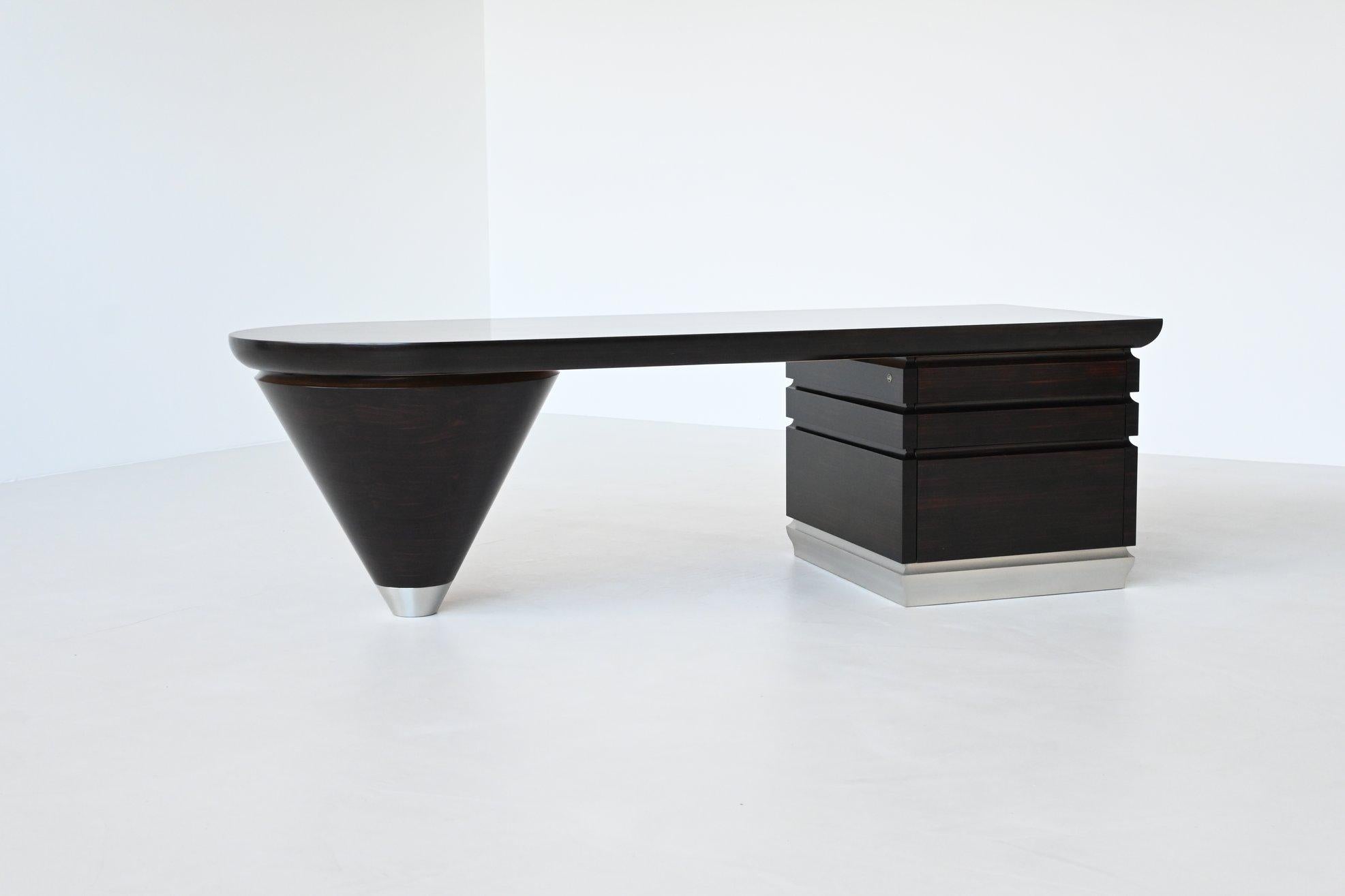 Leon Krier Scriptor writing desk in ebony and aluminium Giorgetti Italy 1990 13