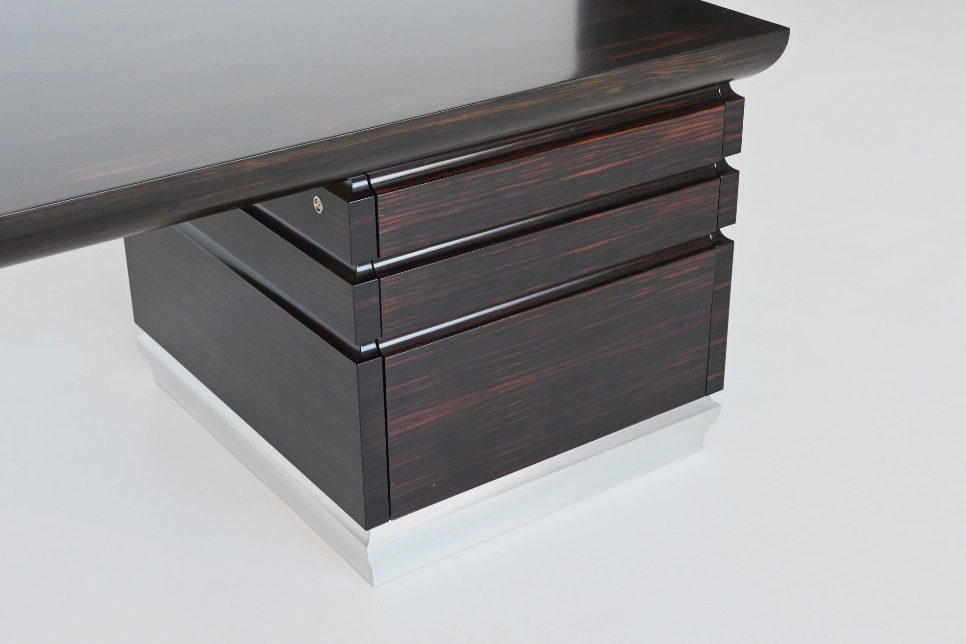 Leon Krier Scriptor writing desk in ebony and aluminium Giorgetti Italy 1990 In Good Condition In Etten-Leur, NL