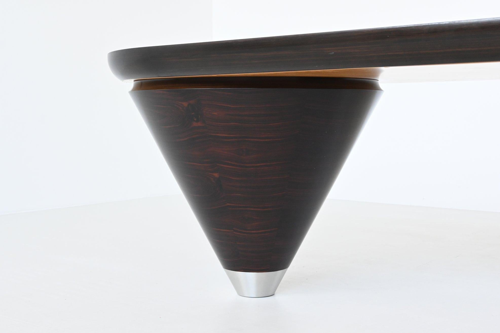 Late 20th Century Leon Krier Scriptor writing desk in ebony and aluminium Giorgetti Italy 1990