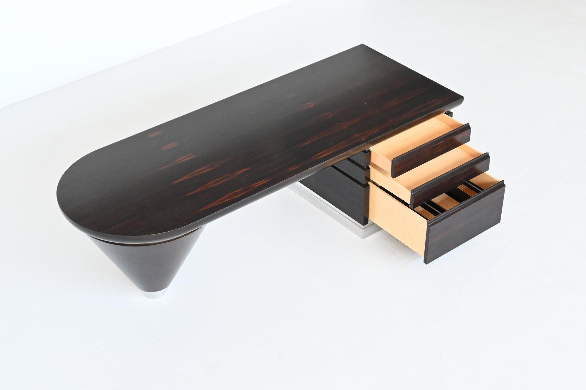 Leon Krier Scriptor writing desk in ebony and aluminium Giorgetti Italy 1990 1