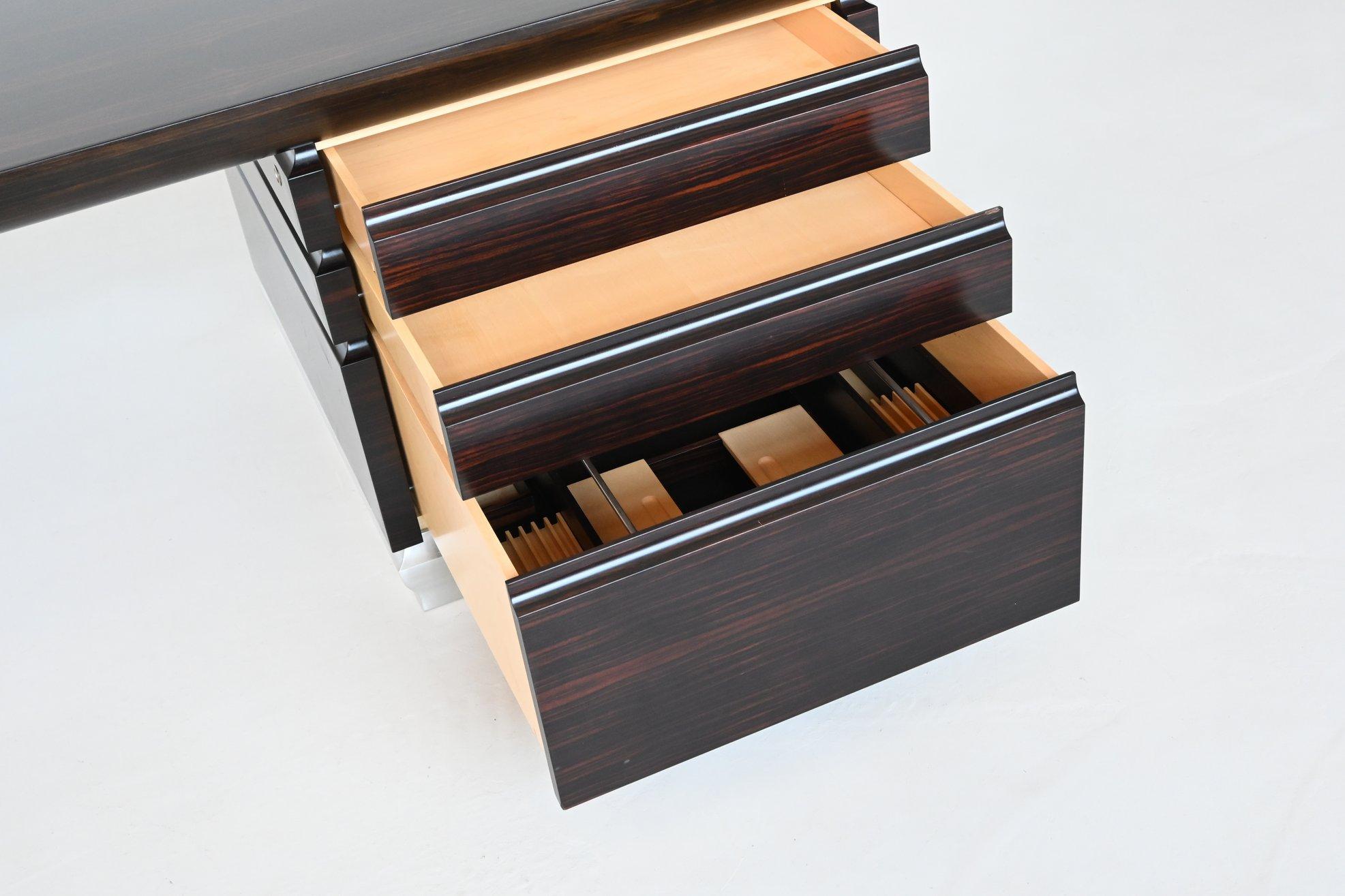 Leon Krier Scriptor writing desk in ebony and aluminium Giorgetti Italy 1990 2