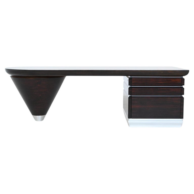 Leon Krier Scriptor writing desk in ebony and aluminium Giorgetti 