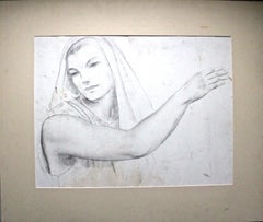 Studio a carboncino di Leon Kroll per il pannello centrale del murale di Worcester