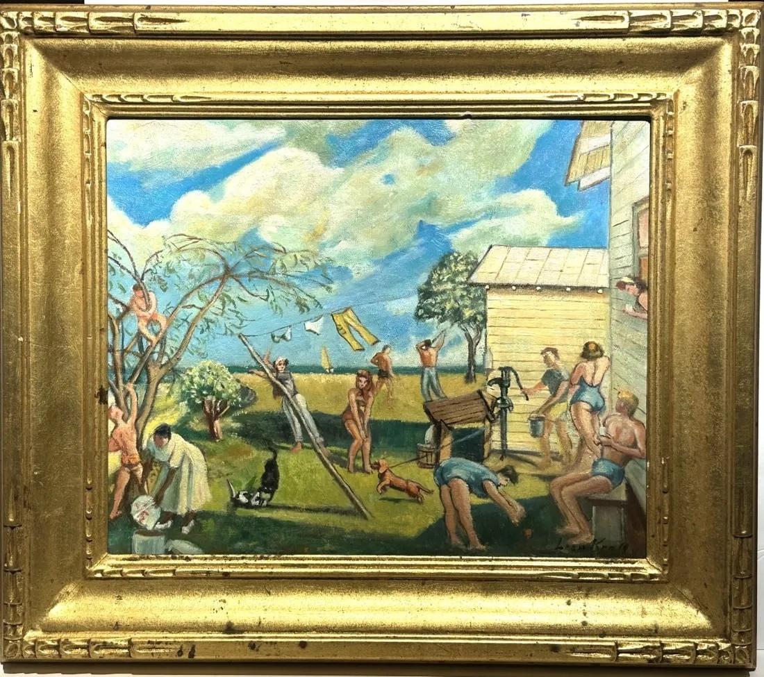 A Summer Day WPA American Scene Social Realism Modern Ashcan Early 20th Century - Painting by Leon Kroll