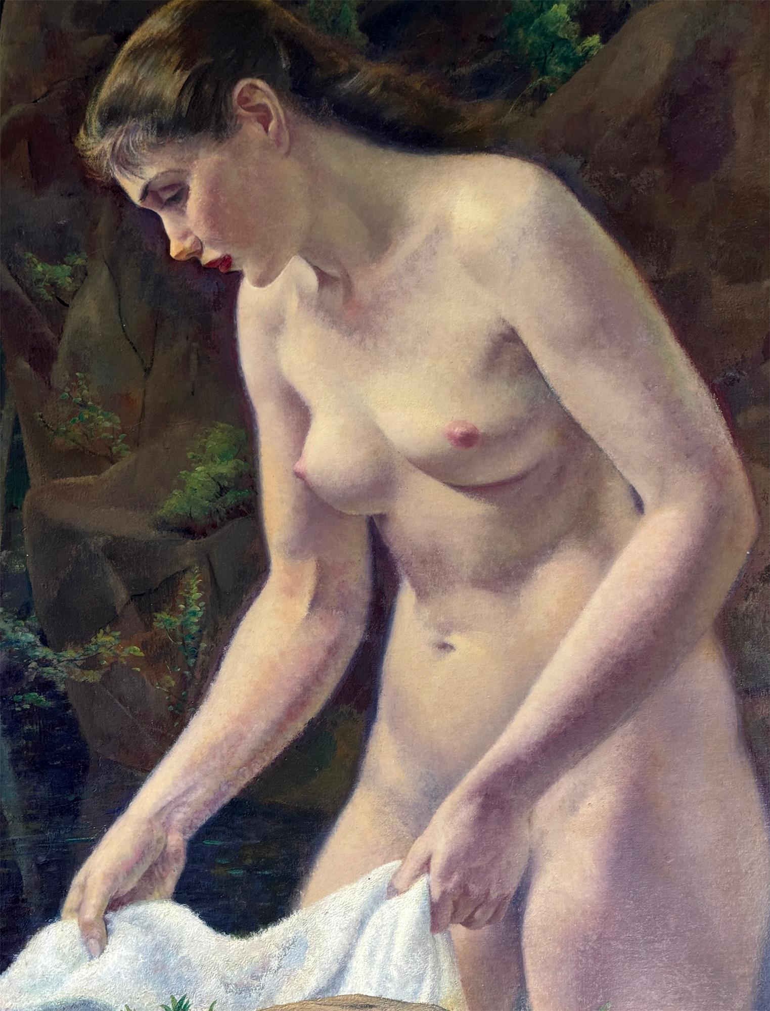 Classica e senza tempo Ragazza nuda in piscina  -  Artista Accademico in vendita 2