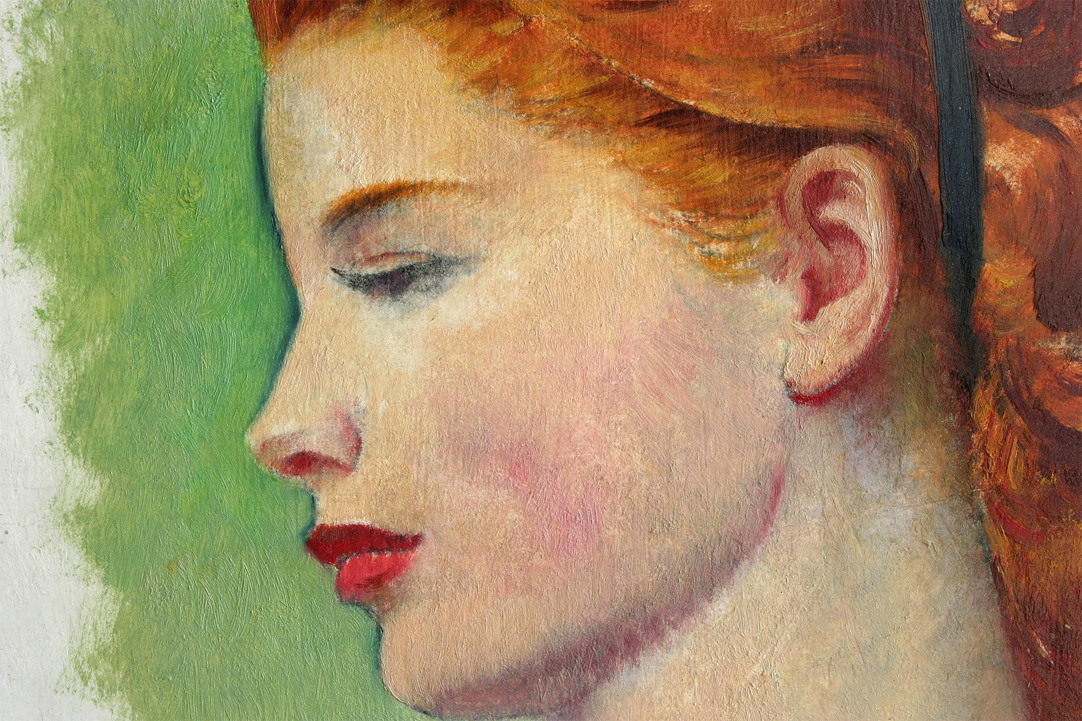 Porträt eines Rotkopfes im Profil (Akademisch), Painting, von Leon Kroll