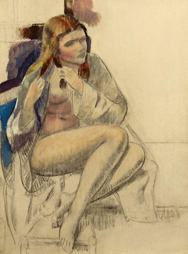 "Seated Nude," Leon Kroll, oil painting, figurative art, modernism - Painting by Leon Kroll