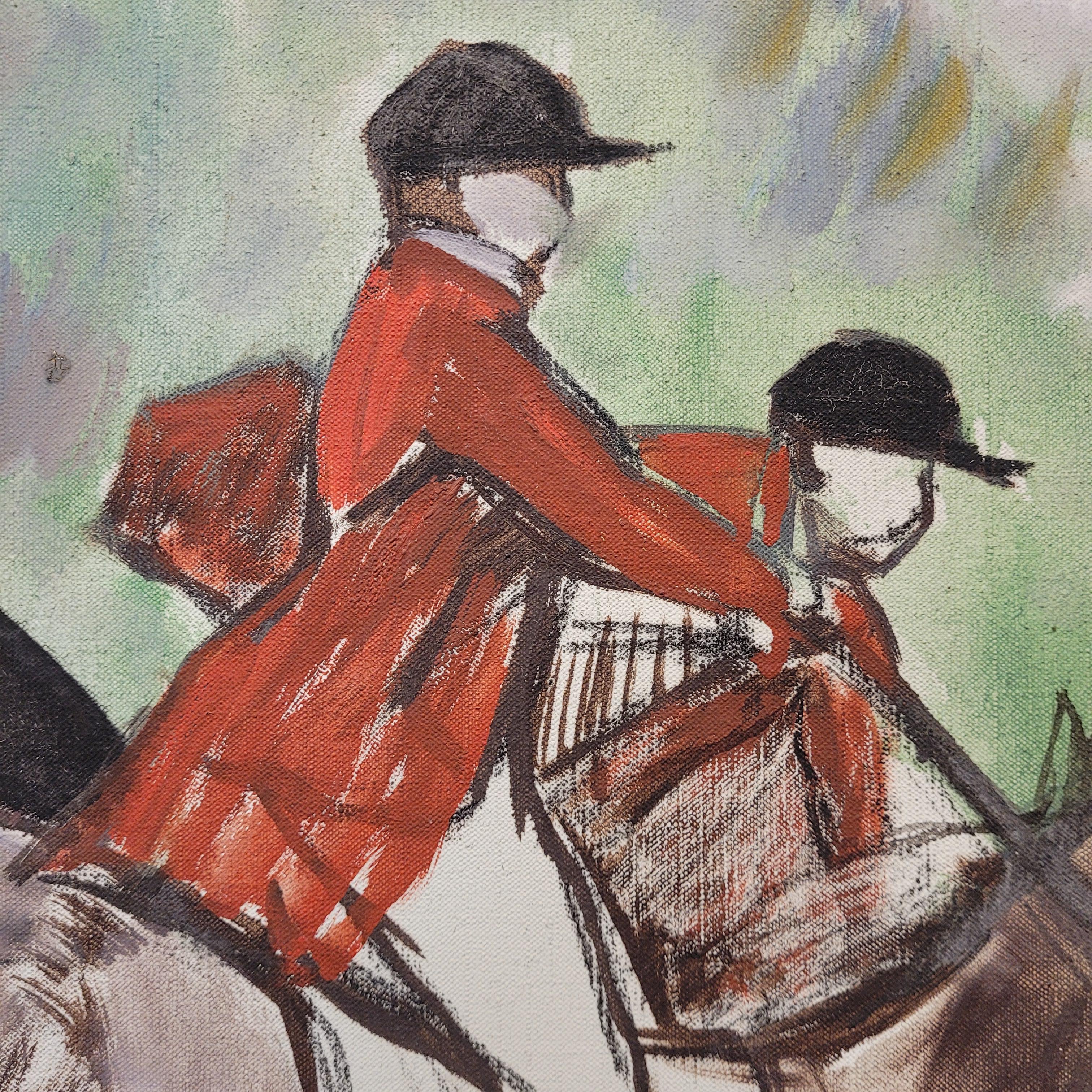 France Acrylique sur toile Course de chevaux, León Lafourcade en vente 6