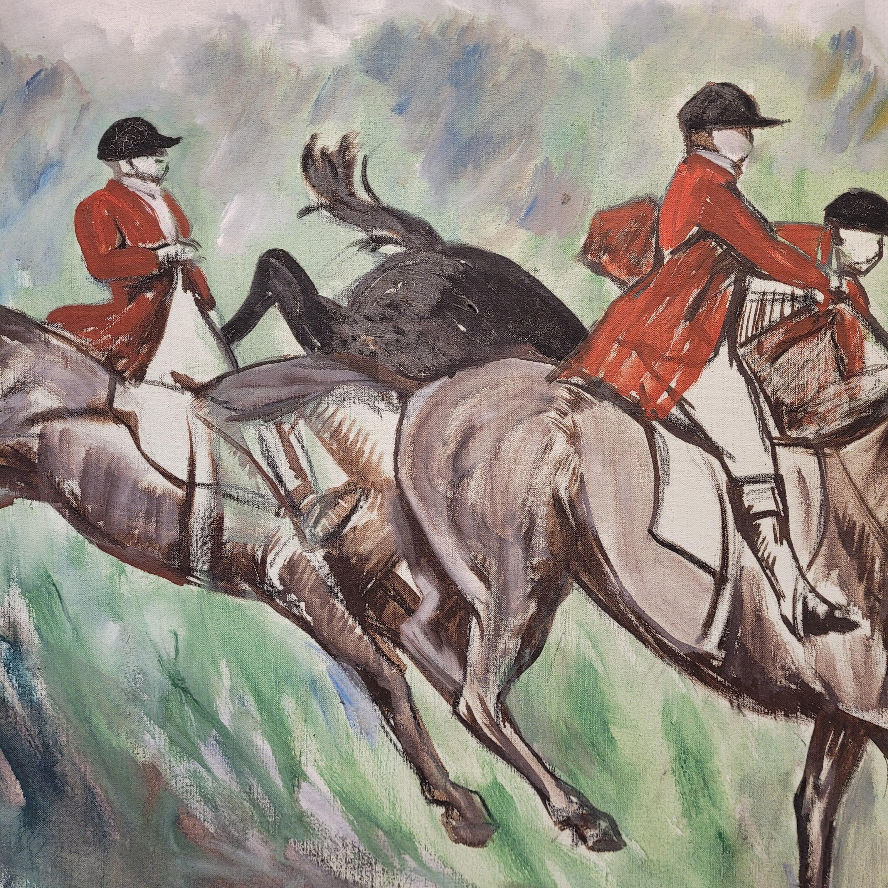 France Acrylique sur toile Course de chevaux, León Lafourcade en vente 14