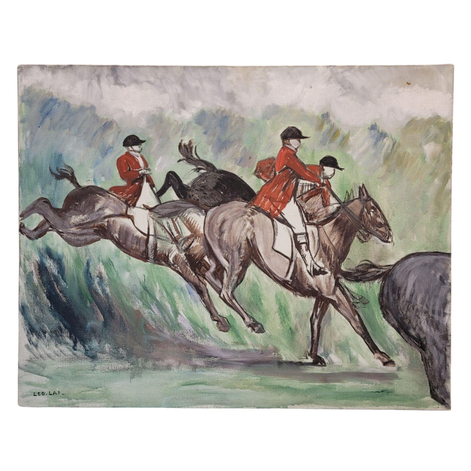 France Acrylique sur toile Course de chevaux, León Lafourcade en vente 15