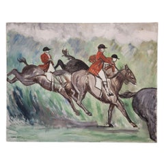 Francia Acrílico sobre lienzo "Carrera de caballos", León Lafourcade