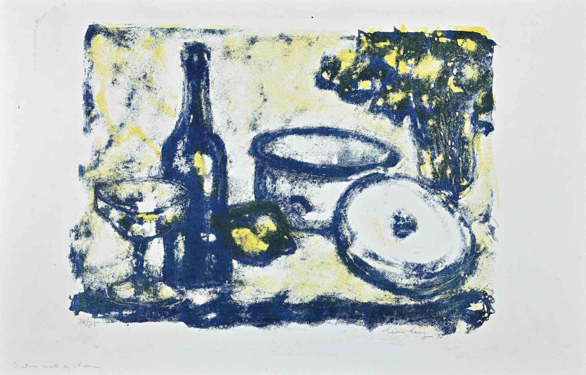 Nature Morte au Citron - Lithograph by Léon Lang - Mid-20th Century