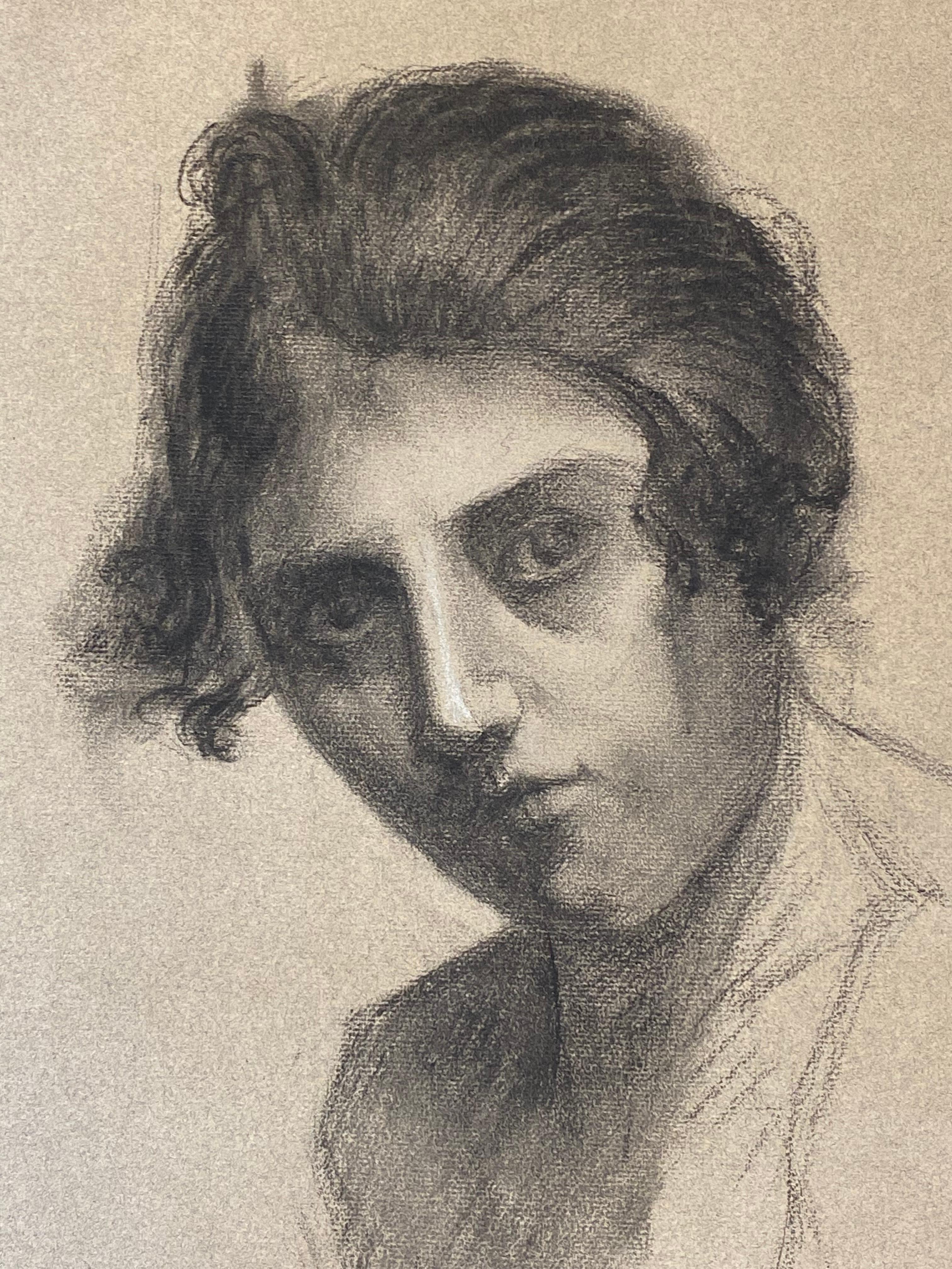 Portrait d'une femme des années 1930, peintre français répertorié - Painting de Leon Launay