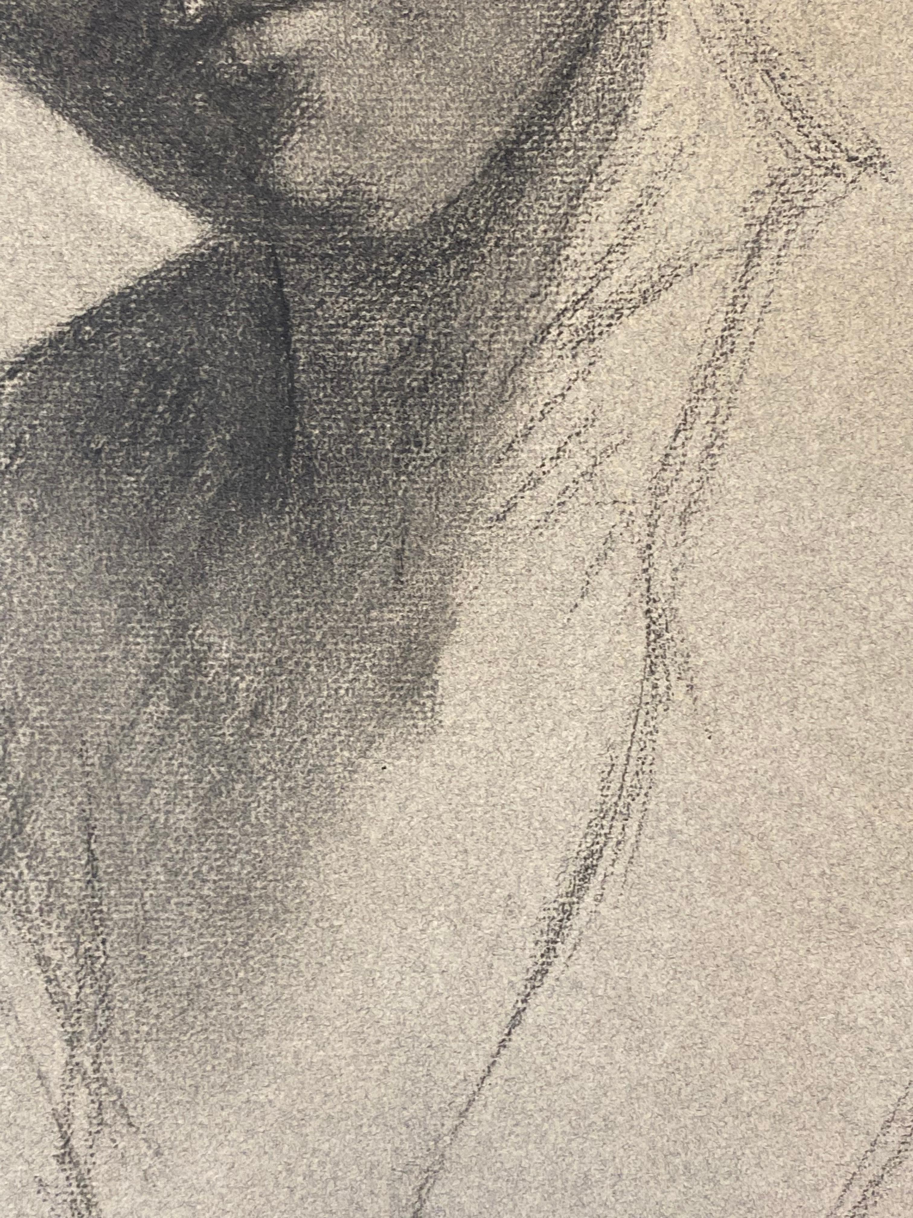 1930's French Portrait Sketch of a Lady, Listed French painter - Impressionist Painting by Leon Launay