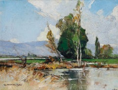 Leon Launay (1890-1956) - Early 20th Century Oil, View in Bozel, France