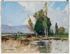 Leon Launay (1890-1956) - Early 20th Century Oil, View in Bozel, France