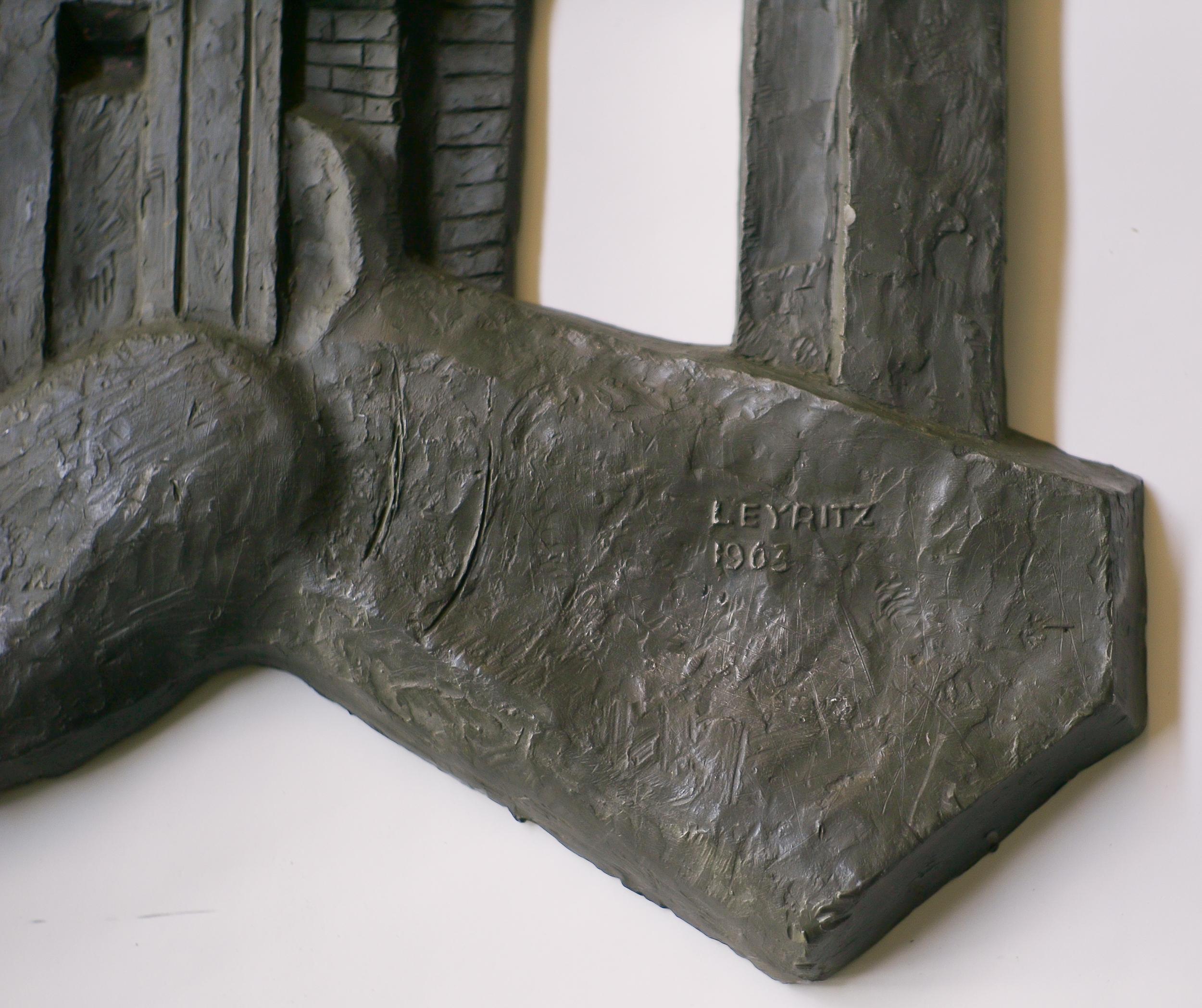 Leon Leyritz Gran Escultura Arquitectónica de Pared Acero en venta
