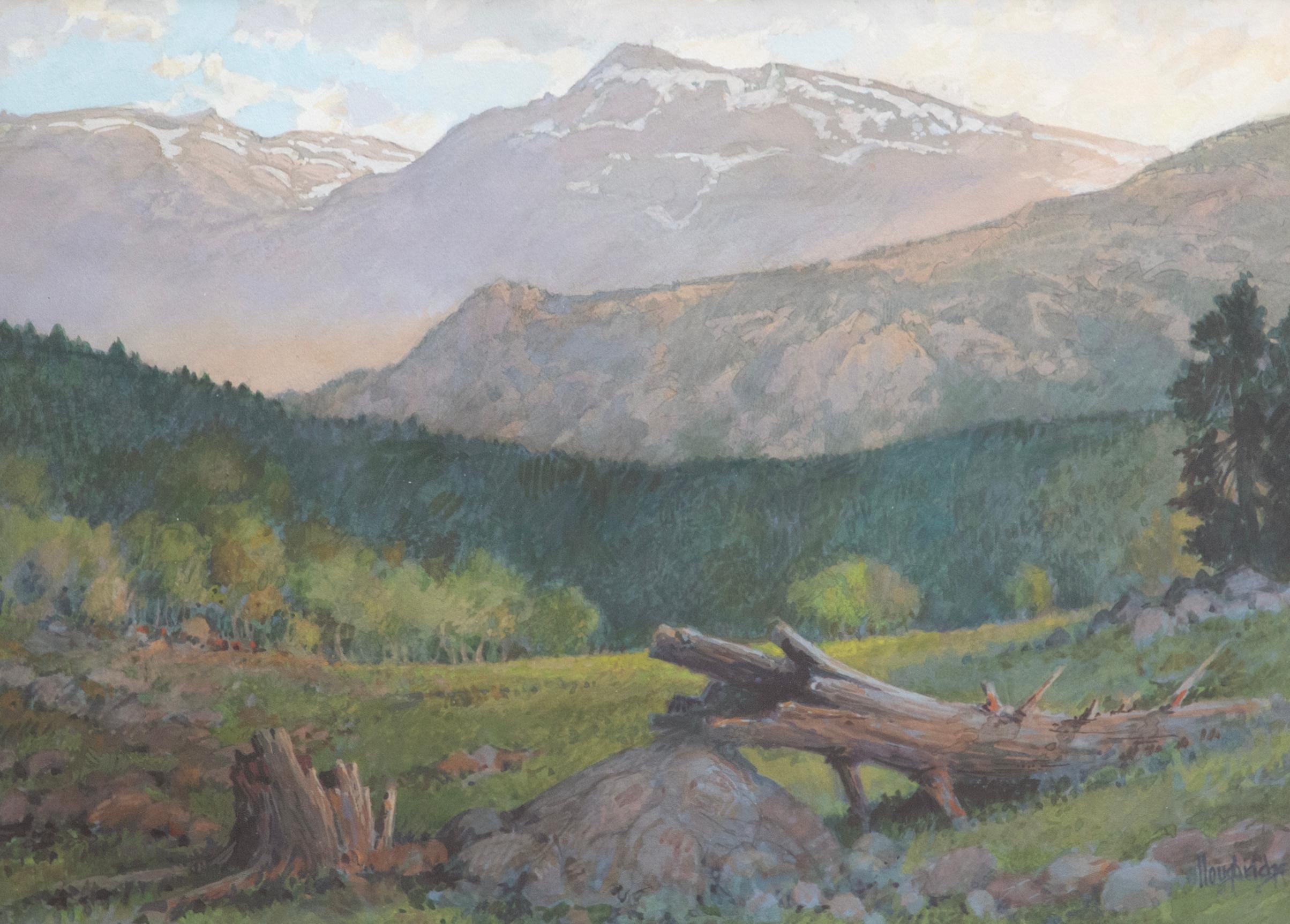 Ruisseau Grass - Impressionnisme Painting par Leon Loughridge