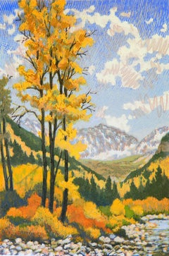 Golden Sentinel (aspen trees, autumn foliage, mountains, yellow)