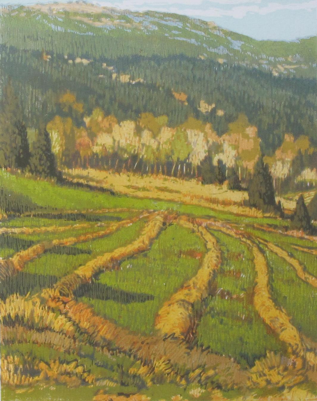 Hayfields - Realist Print by Leon Loughridge