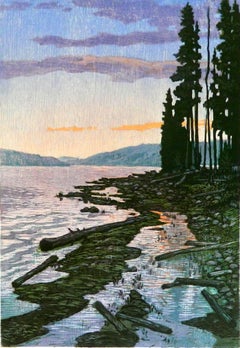 Morning Reflections 22/22 (sunrise, lake, reflections, pine trees)