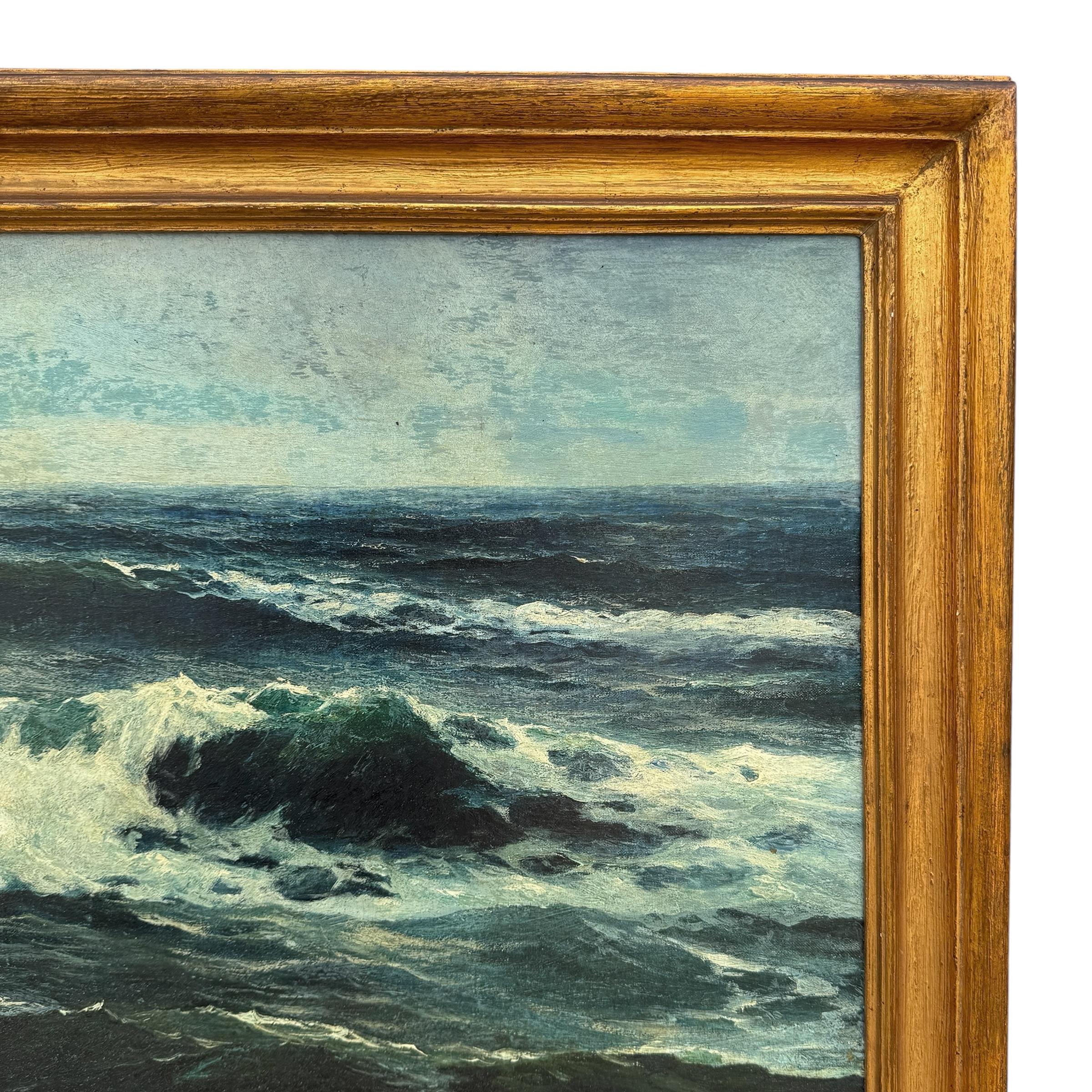 Leon Lundmark Seascape Oil Painting In condizioni buone in vendita a Chicago, IL