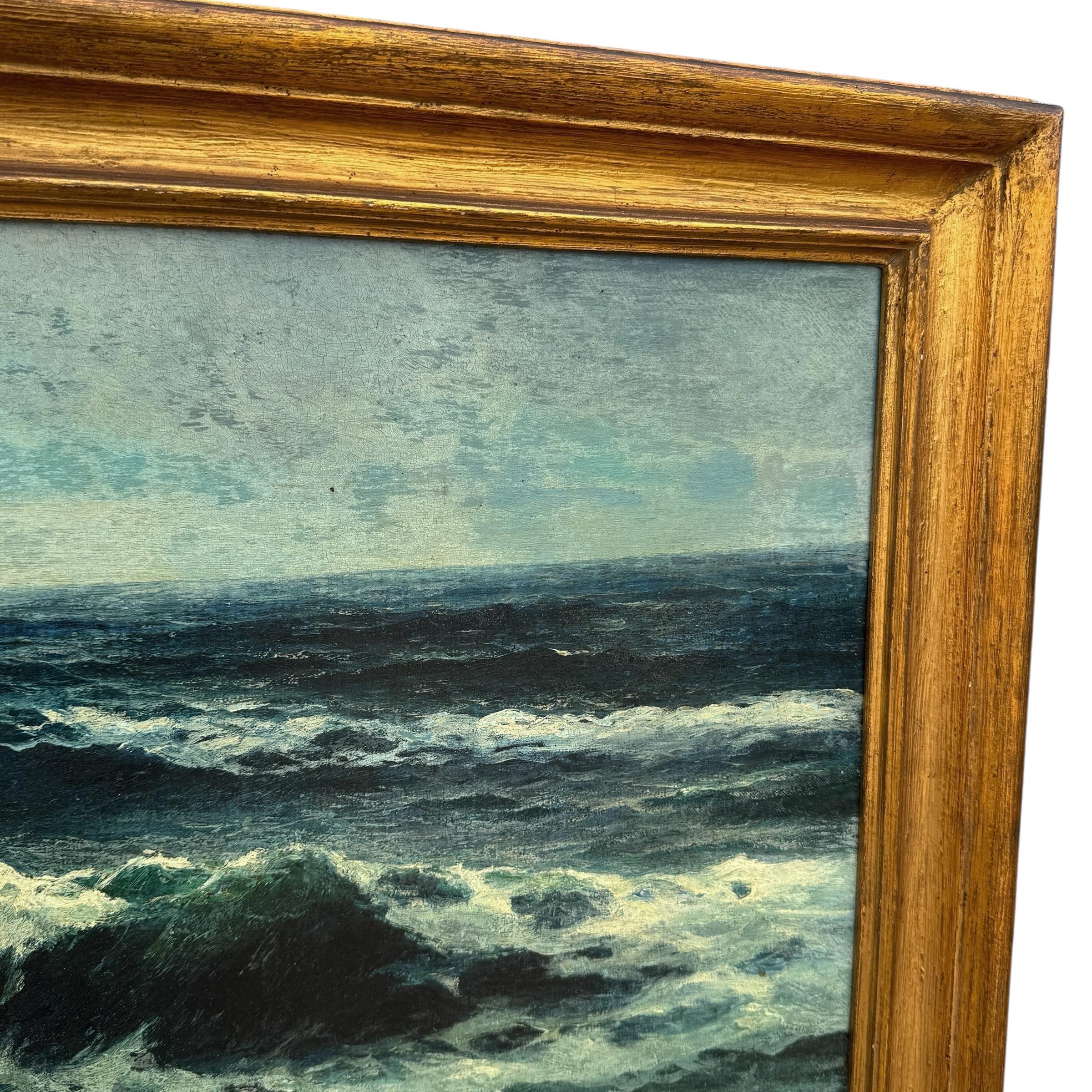 XX secolo Leon Lundmark Seascape Oil Painting in vendita