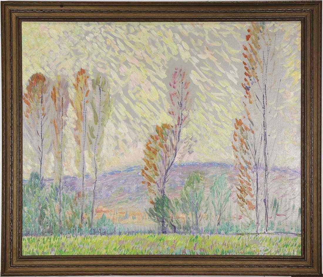 Impressionistische Landschaft:: Ölgemälde von A. Makielski:: „Oktober Indian Summer“ (Amerikanischer Impressionismus), Painting, von Leon Makielski