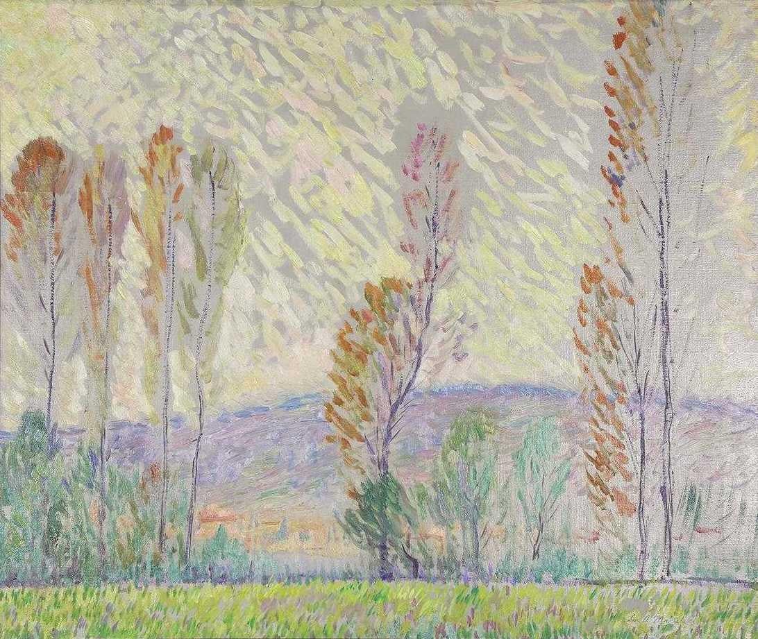 Leon Makielski Landscape Painting – Impressionistische Landschaft:: Ölgemälde von A. Makielski:: „Oktober Indian Summer“