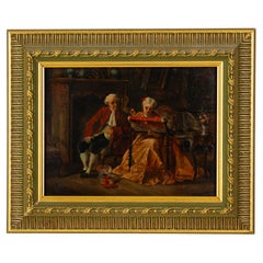 Léon Marie Constant Dansaert (belga, 1830-1909) Pintura interior firmada